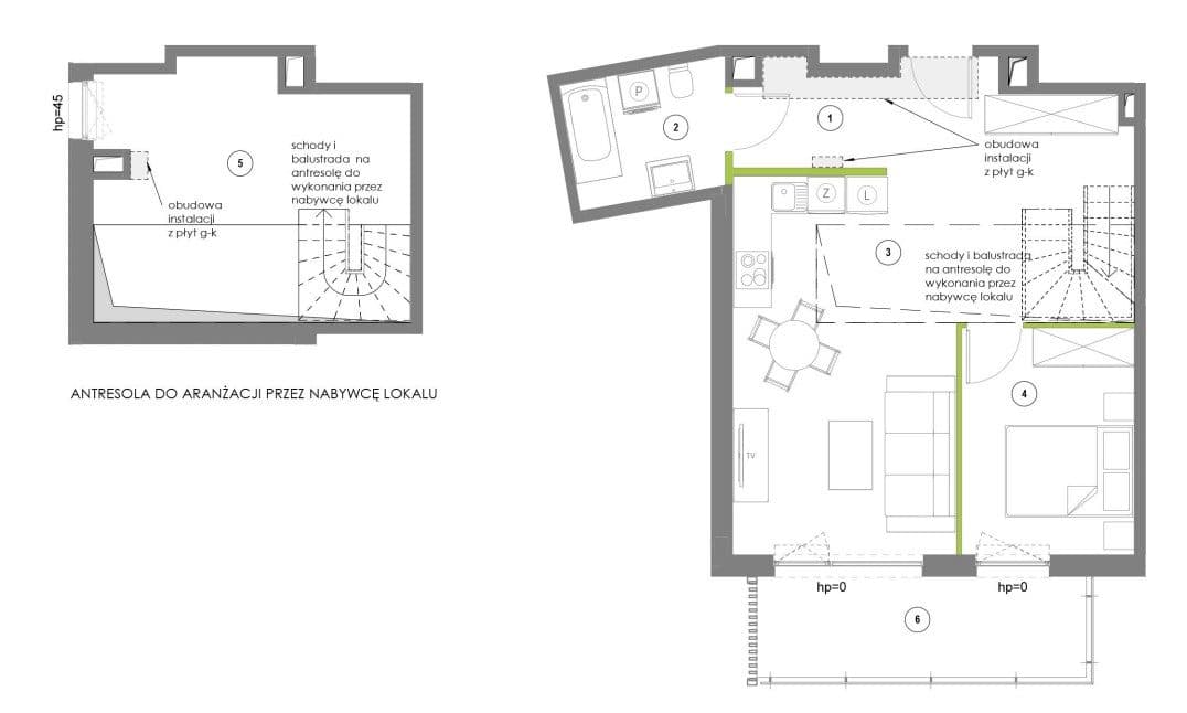 Wykończony apartament z antresolą i balkonem - zdjęcie 19