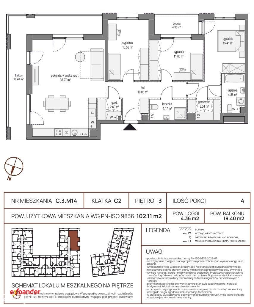 Apartament 4-pokojowy | 102,11 m² | piętro 3 | Gdańsk ul. Stępkarska - zdjęcie 16