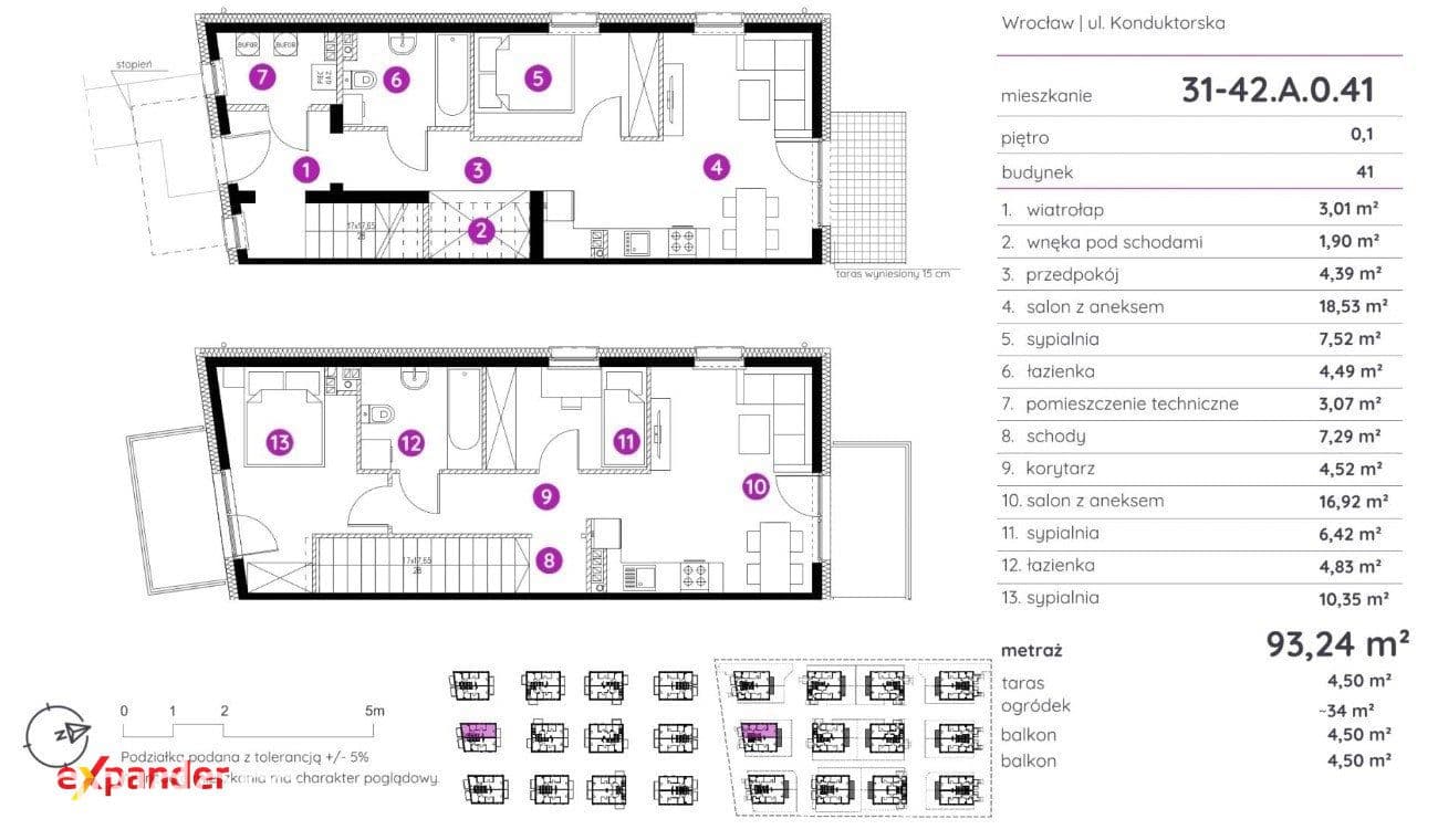 5 pokoi 93m2 | Ogród | Jagodno - zdjęcie 7