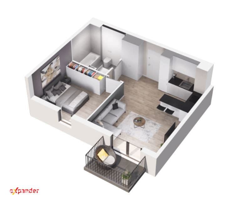 Rybitwy 2 pokoje 43m2 | balkon | tylko 538 tysiące ! - zdjęcie 2