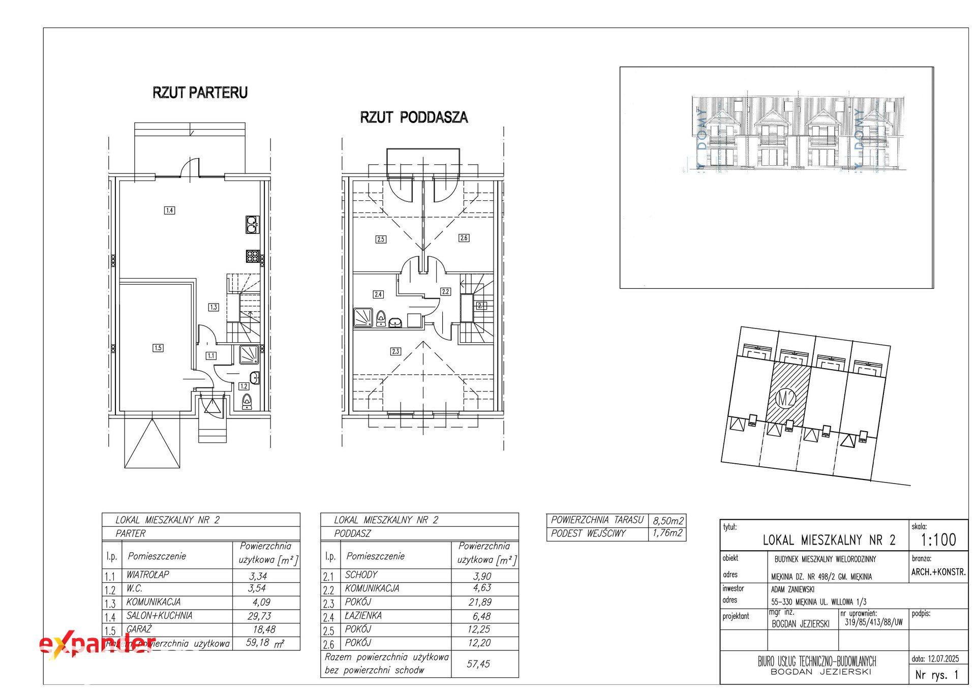 Dom szeregowy 120,48 m² z garażem i ogrodem | Miękinia - zdjęcie 7