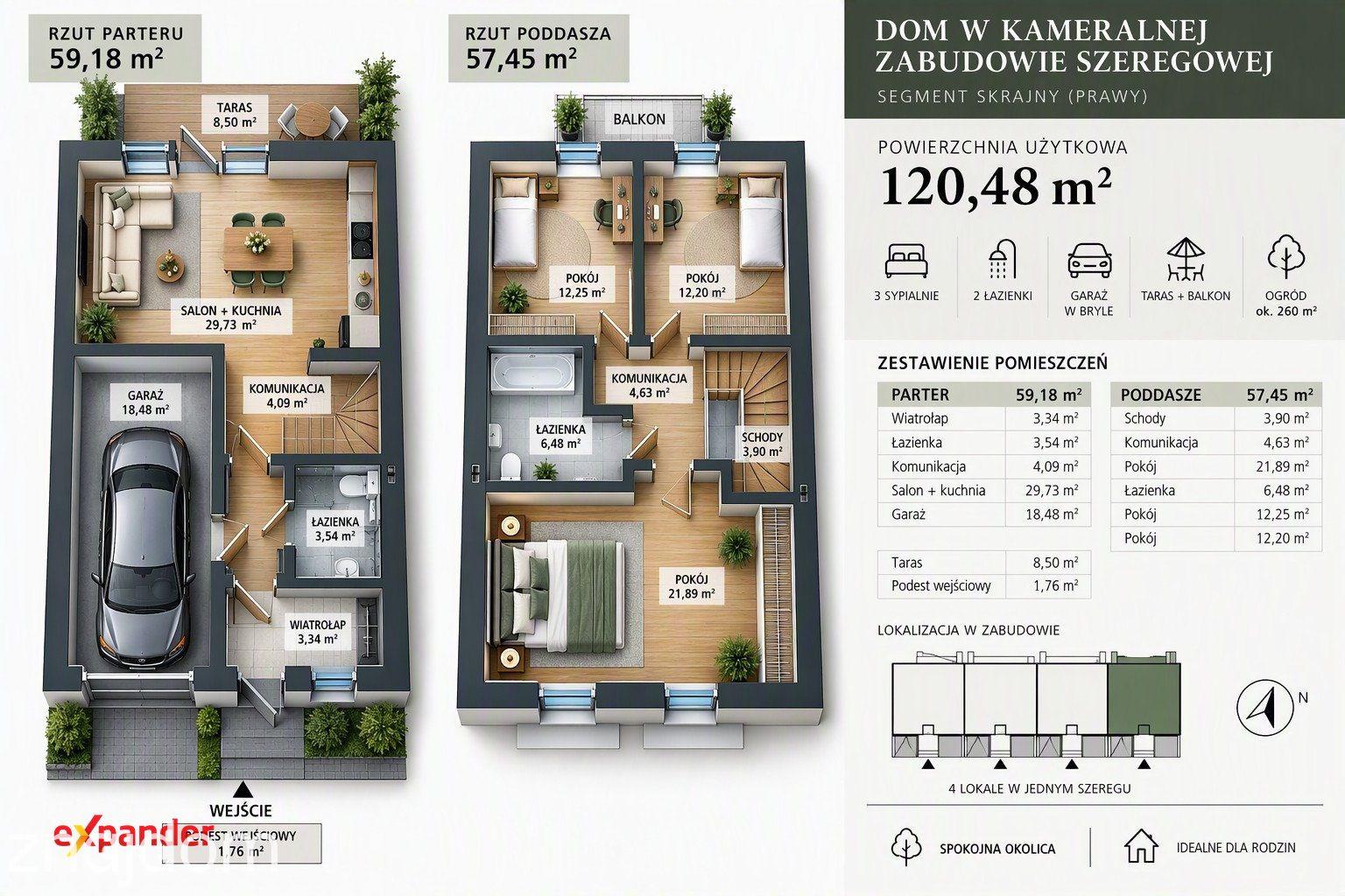 Dom skrajny szereg z garażem i dużym ogrodem 262 m² - zdjęcie 8