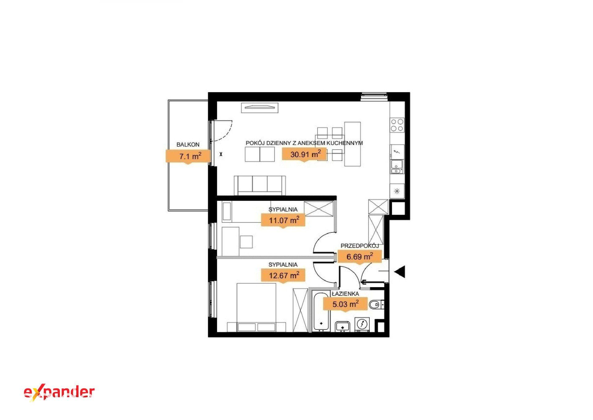 Nowe osiedle / 3-pokojowe mieszkanie / 66m2 / duży balkon - zdjęcie 2