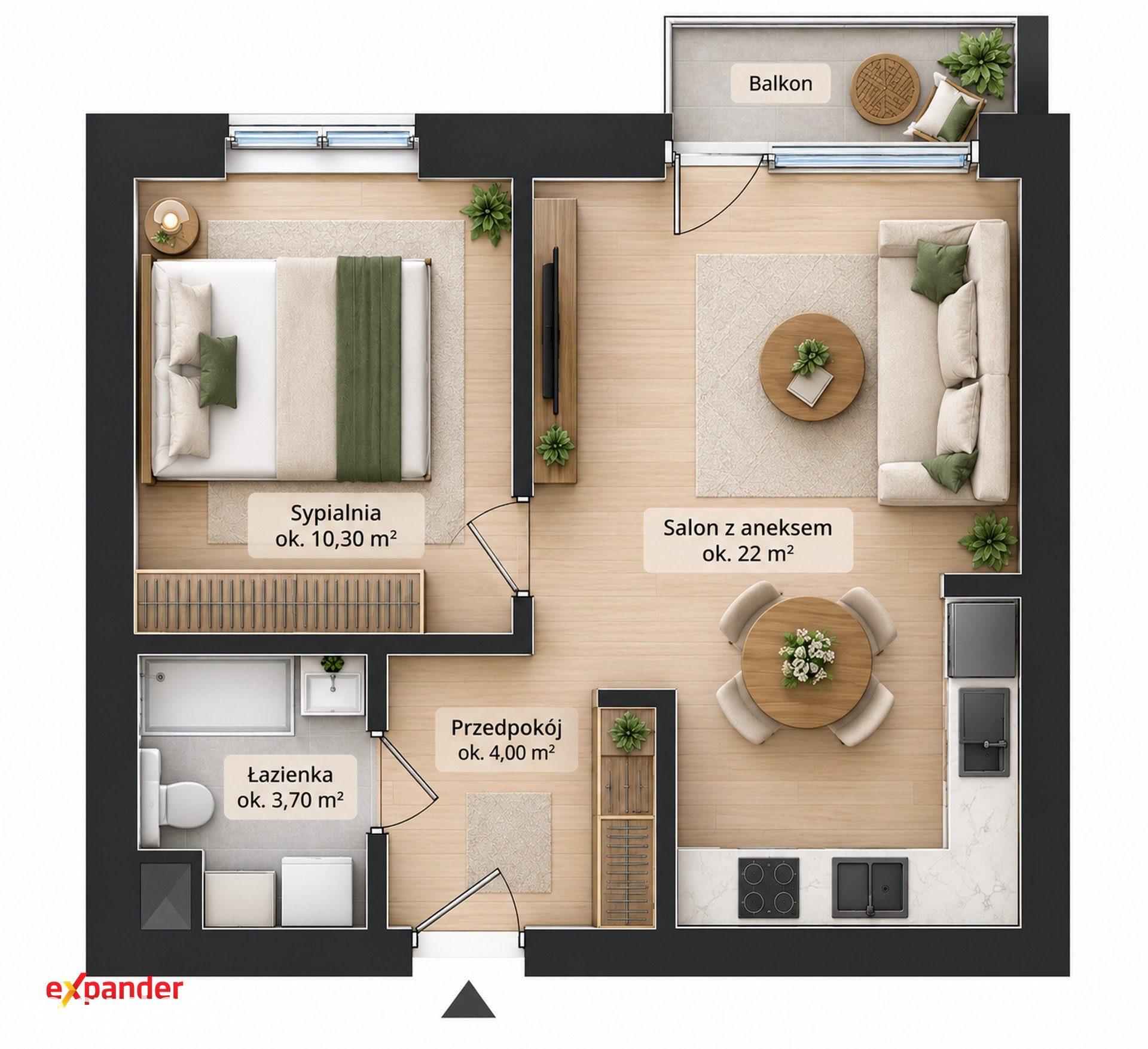 Nowe mieszkanie 2-pokojowe 40m2 Borowska Krzyki Wrocław