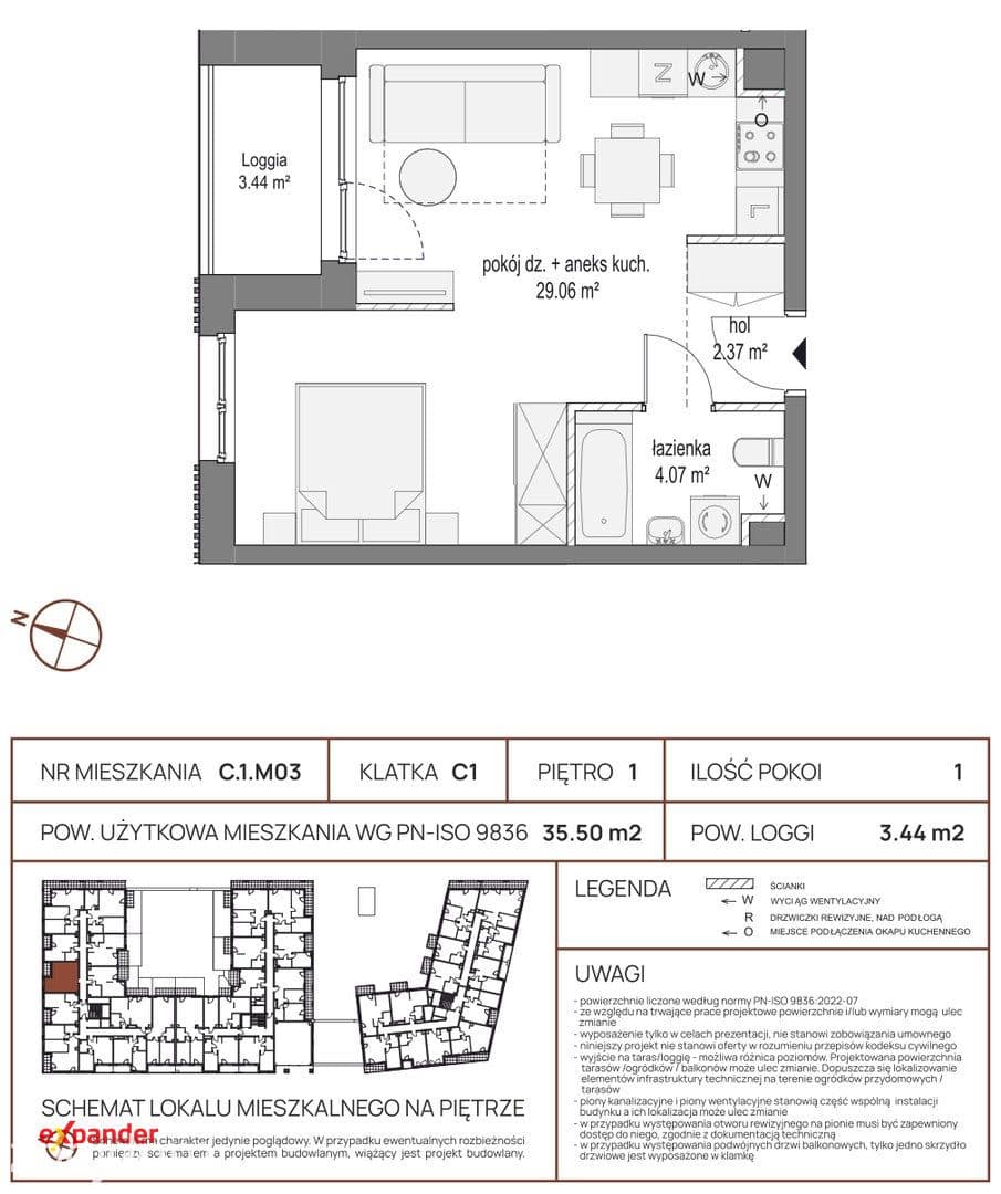 Mieszkanie 35,50 m² | piętro 1 | ETERNA, Gdańsk ul. Stępkarska - zdjęcie 15