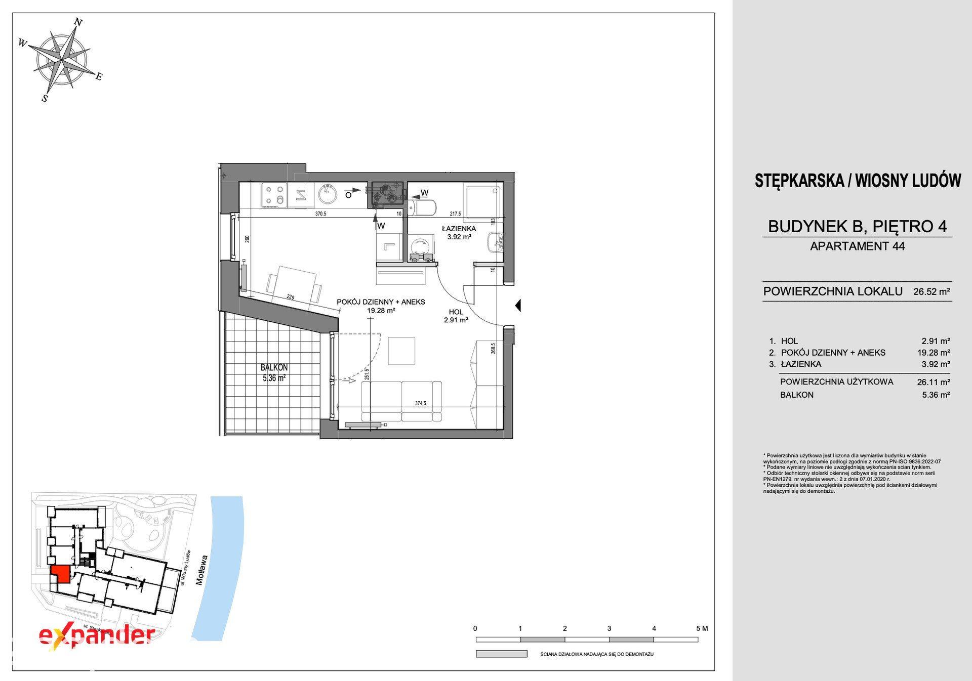 Apartament jednopokojowy, 26,11 m² użytkowej, 4. piętro | Gdańsk ul. Stępkarska - zdjęcie 11