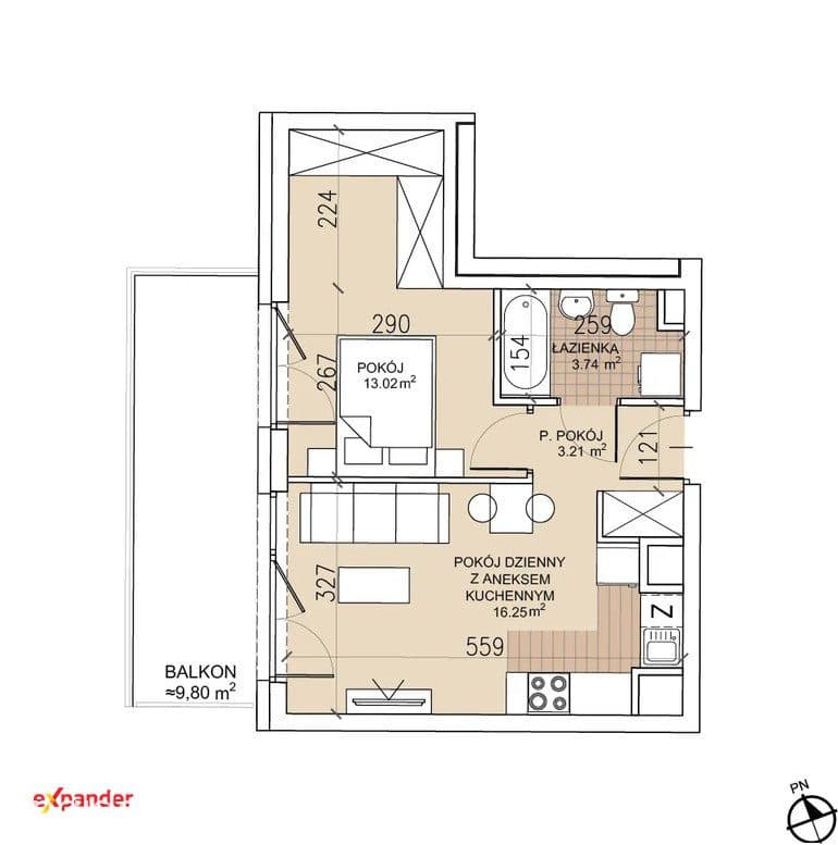 Nowe 2 pokoje / Nowoczesna inwestycja/Balkon 10mkw - zdjęcie 9
