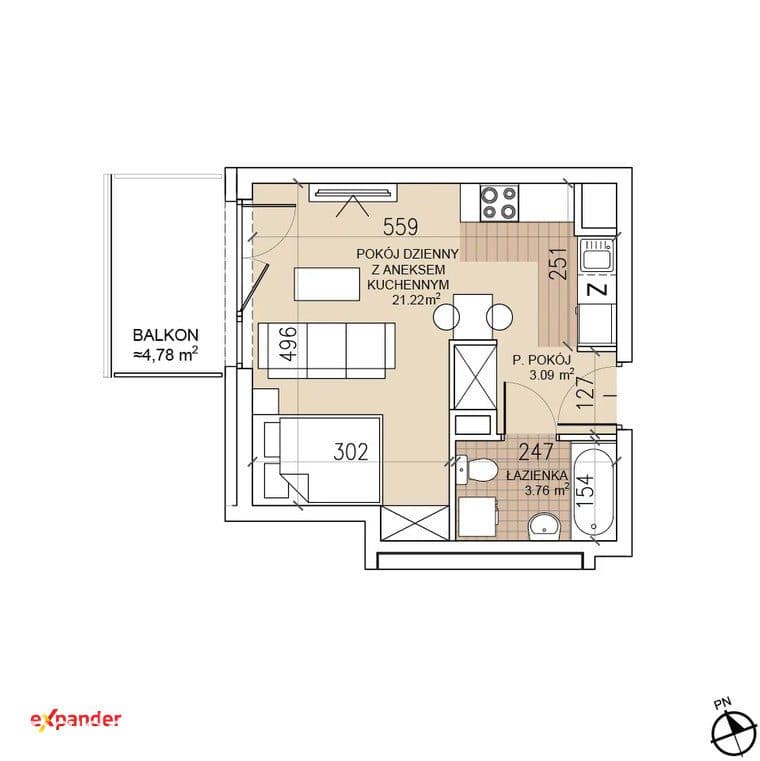 Nowa Kawalerka / Nowoczesna inwestycja/Balkon - zdjęcie 9