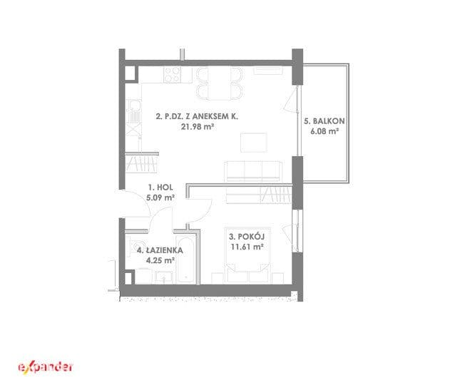 Idealne na start! 2 pokoje z balkonem | Świetna lokalizacja - zdjęcie 5