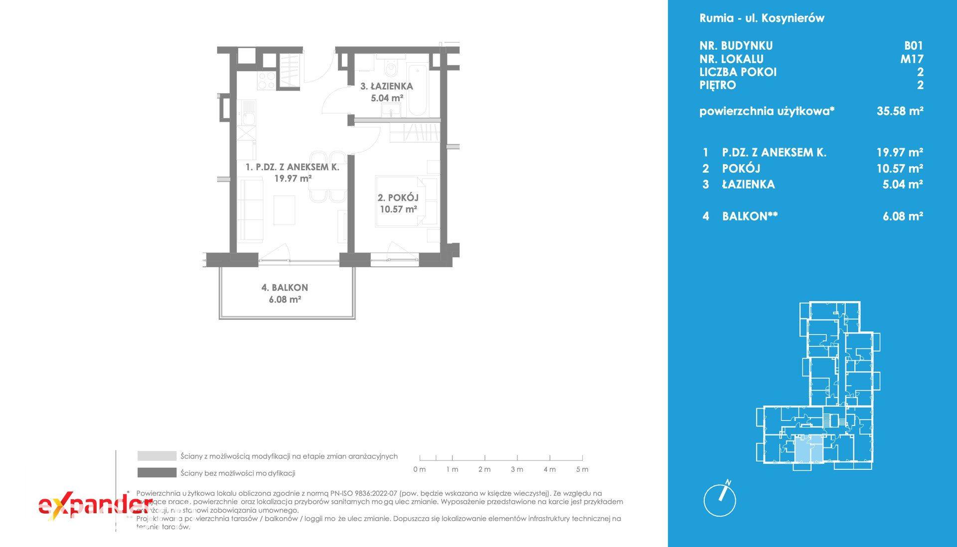 Mieszkanie 2-pokojowe 35,58 m² na 2. piętrze, nowe osiedle-ul. Kosynierów w Rumi. - zdjęcie 9