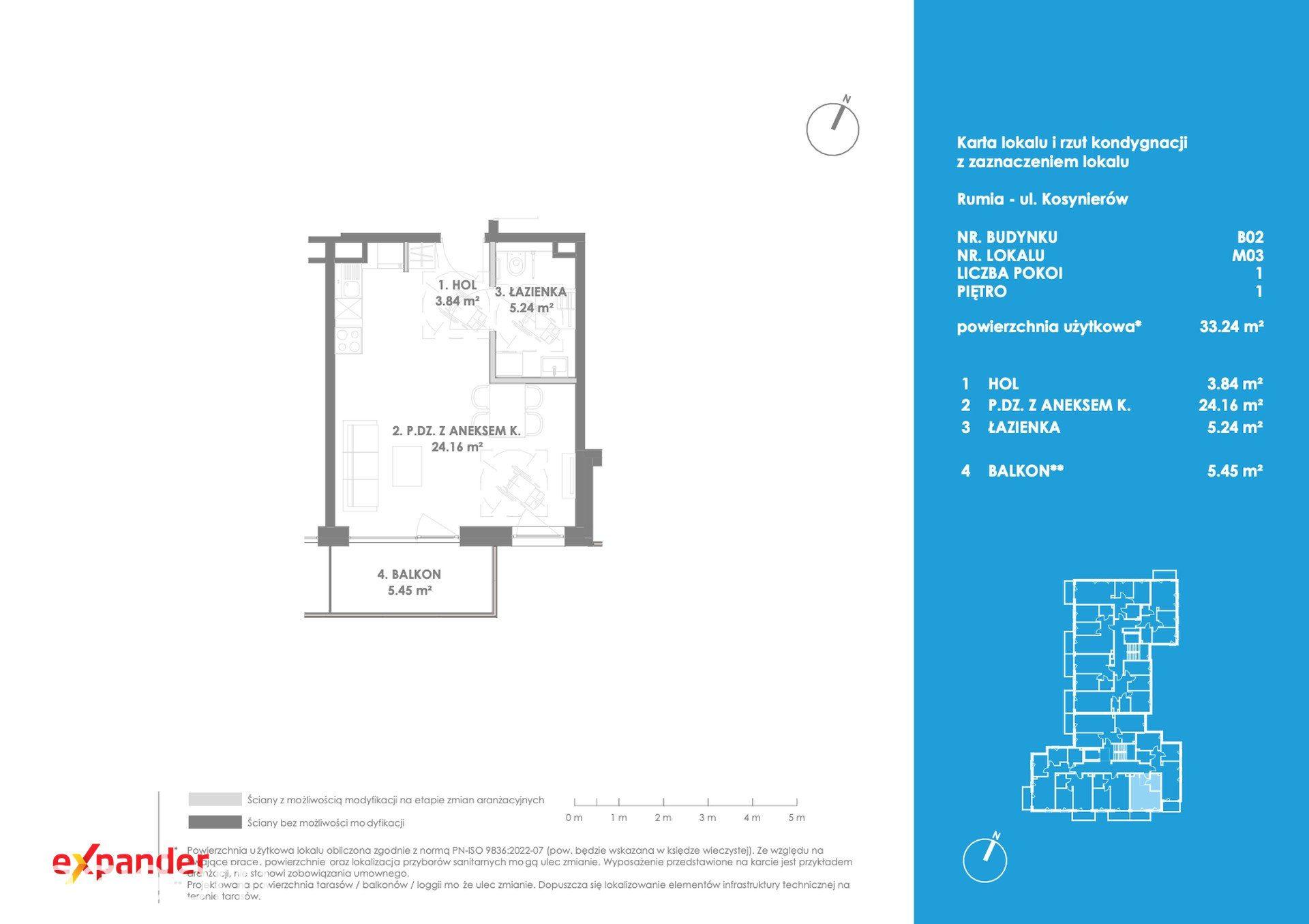 Kawalerka 33,24 m² na 1. piętrze, nowe osiedle-ul. Kosynierów w Rumi. - zdjęcie 9