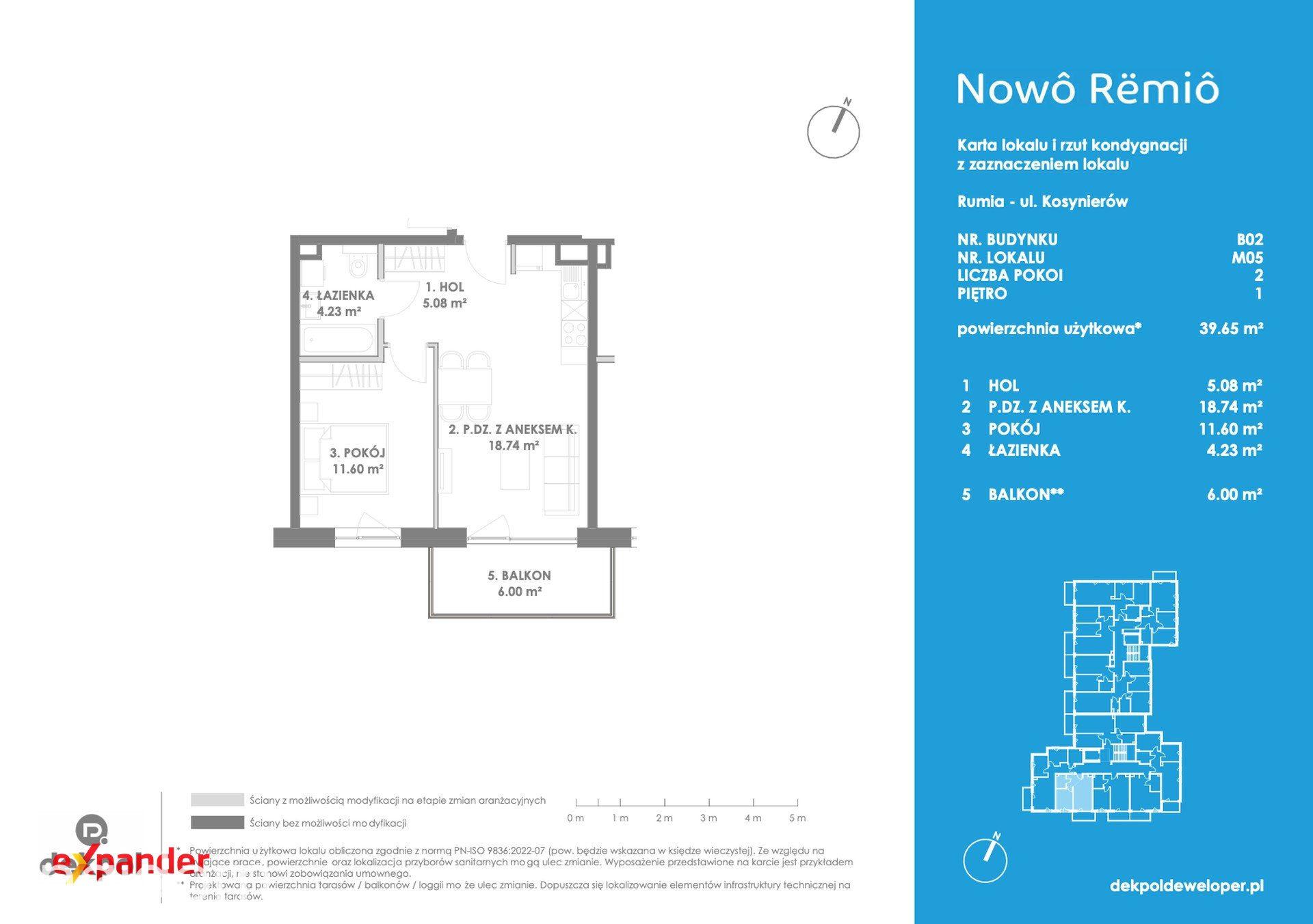 Mieszkanie 2-pokojowe 39,65 m² na 1. piętrze, ul. Kosynierów w Rumi. - zdjęcie 9