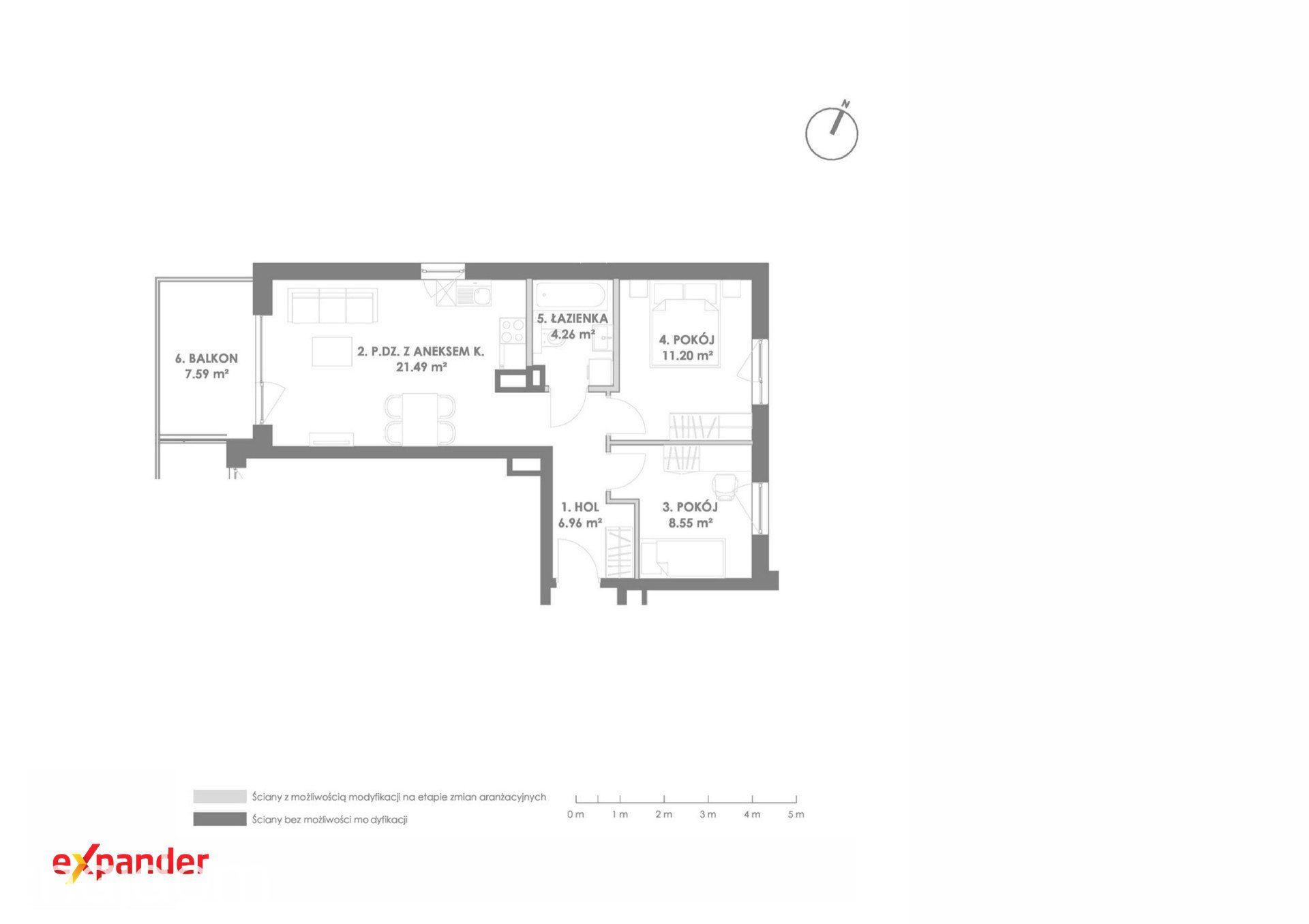 3-pokojowe mieszkanie z balkonem | 52,46 m² | Rumia - zdjęcie 5