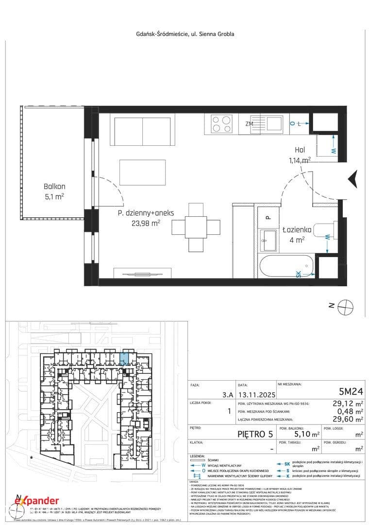 Kawalerka 29 m² z balkonem | 5. piętro | nabrzeże Motławy, Sienna Grobla - zdjęcie 10