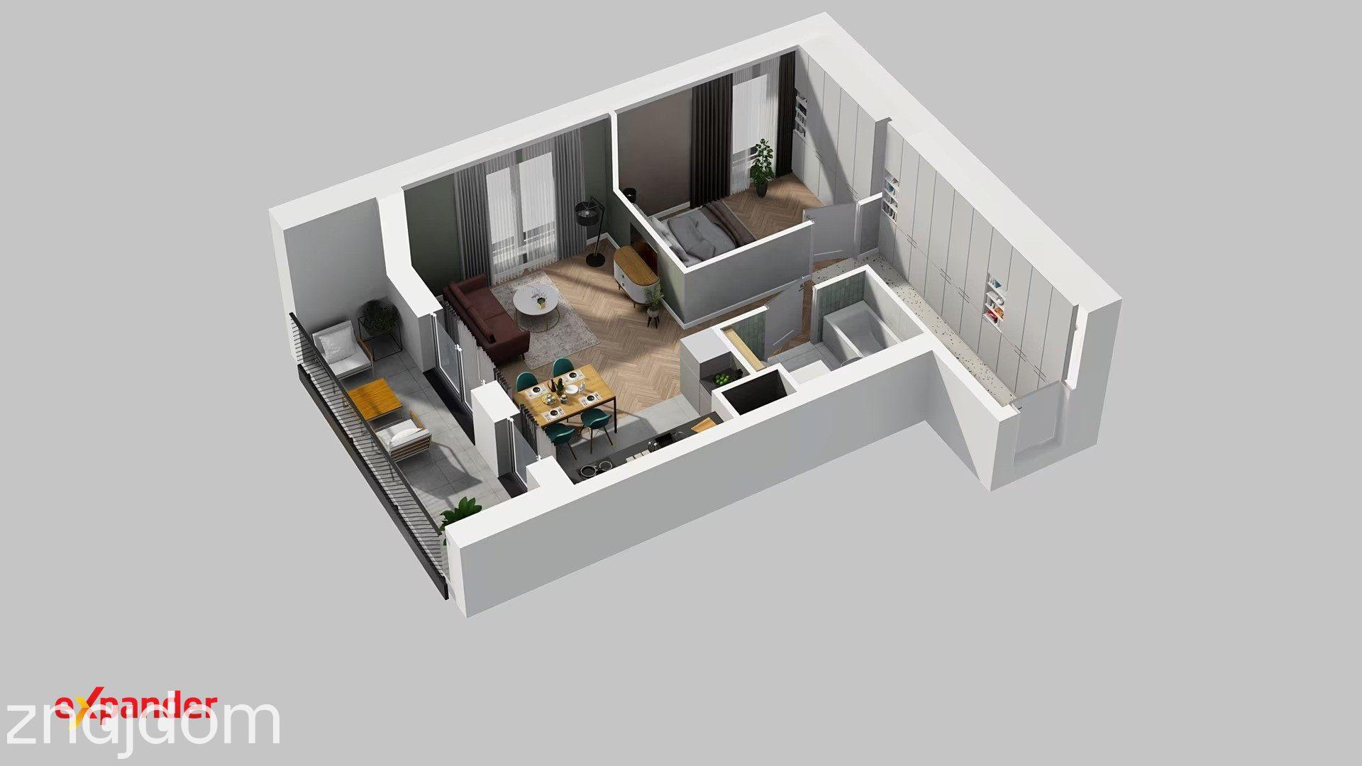 2 pokoje | 43 m² | duża loggia 7,35 m² | Grunwald | - zdjęcie 13
