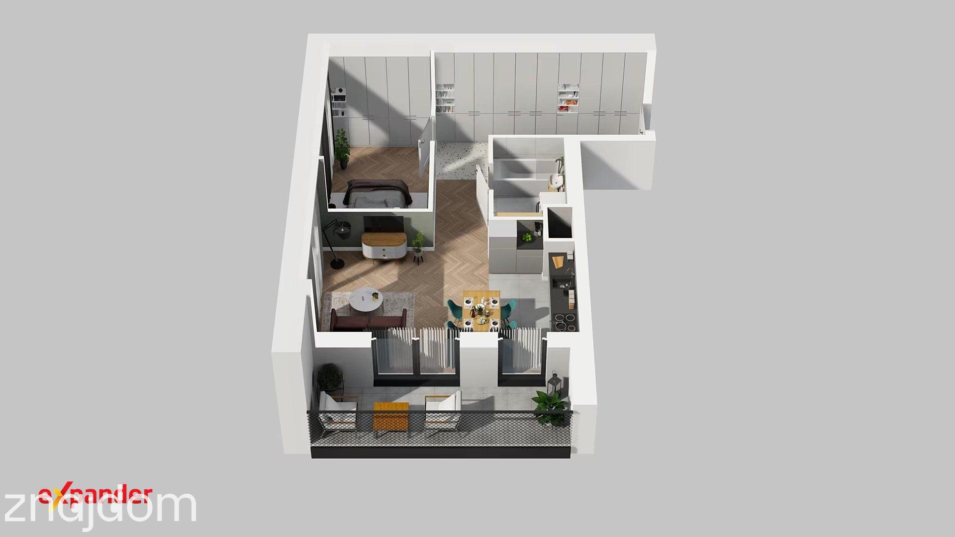 2 pokoje | 43 m² | duża loggia 7,35 m² | Grunwald | - zdjęcie 14