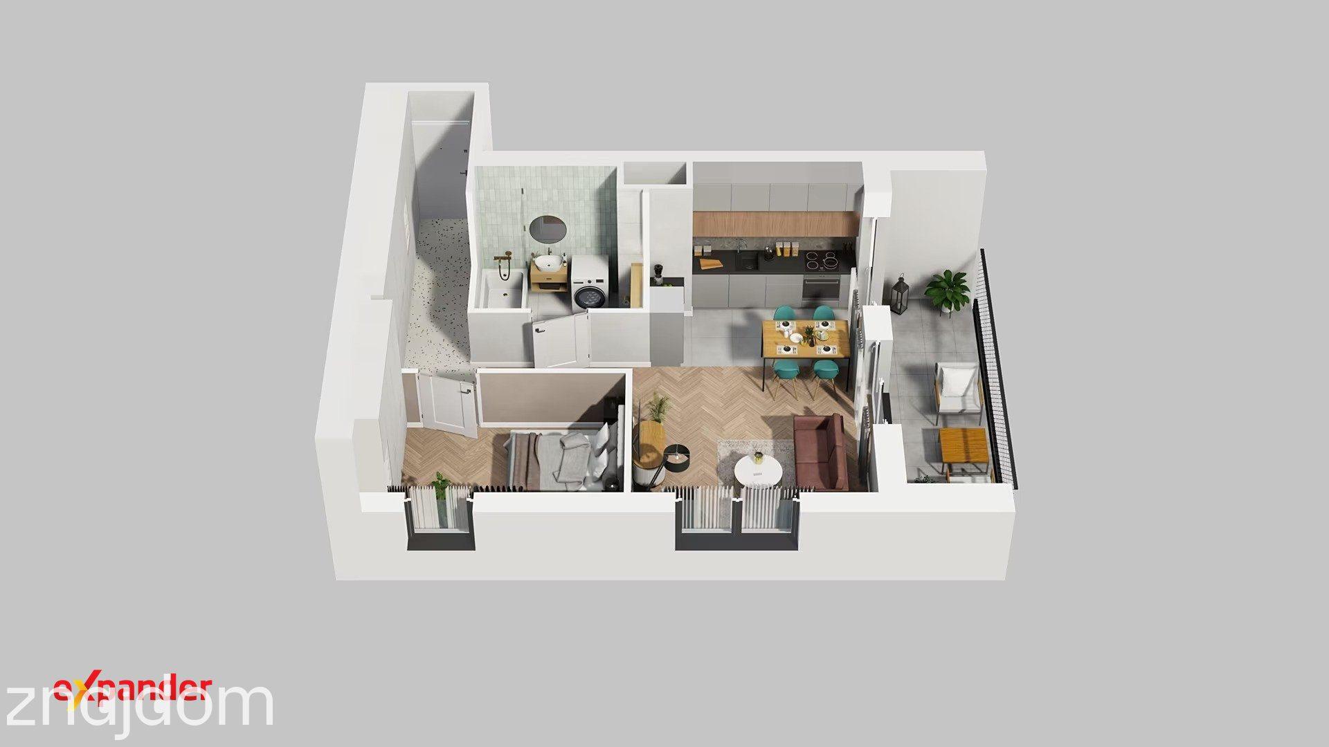 2 pokoje | 43 m² | duża loggia 7,35 m² | Grunwald | - zdjęcie 15