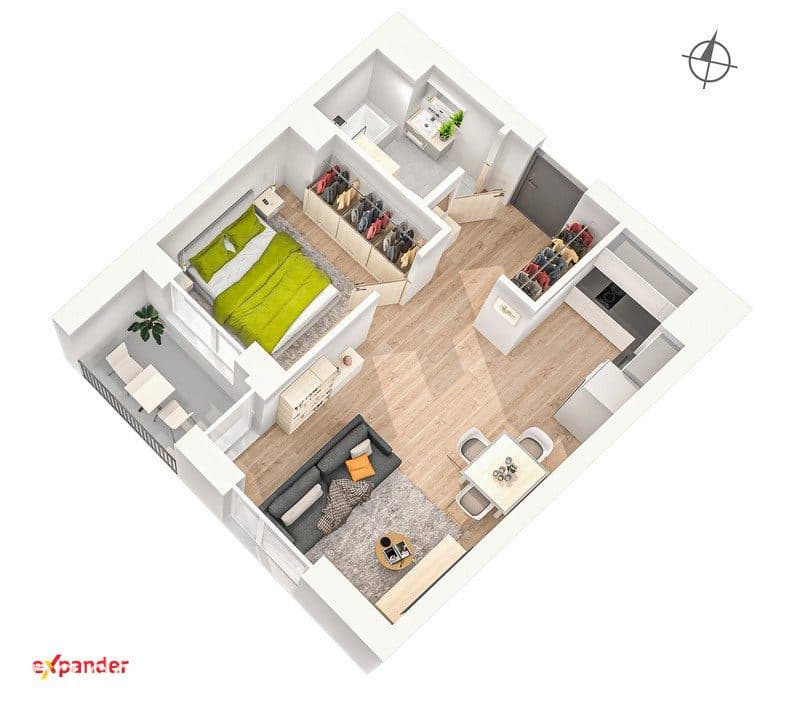 Gotowy Apartament 2 pokojowy przy Sky Tower/ Loggia - zdjęcie 7