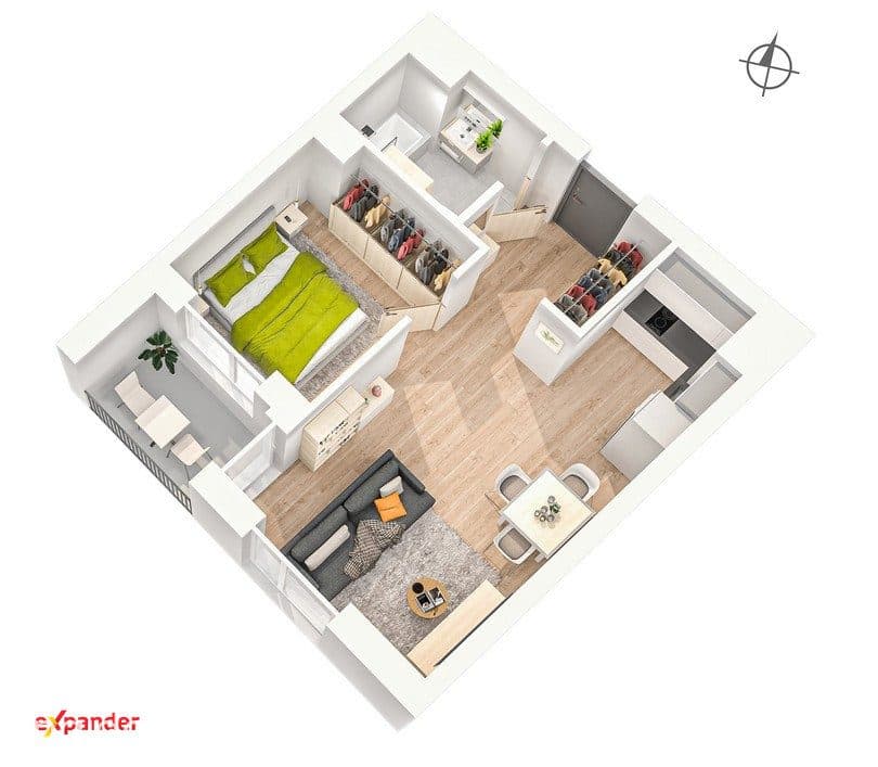 Gotowy Apartament 2 pokojowy przy Sky Tower/ Loggia - zdjęcie 2