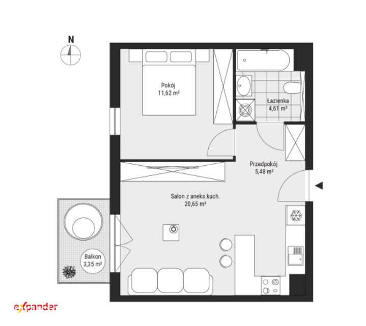 Rybitwy 2 pokoje 43m2 | balkon | tylko 538 tysiące !