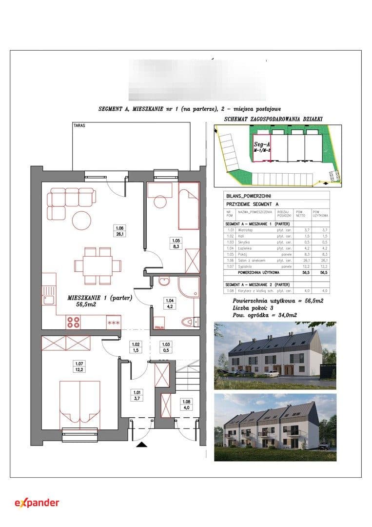 Nowa Inwestycja - Kepno, Mściwoja- mieszkanie 56,50m2 z ogródkiem - zdjęcie 4