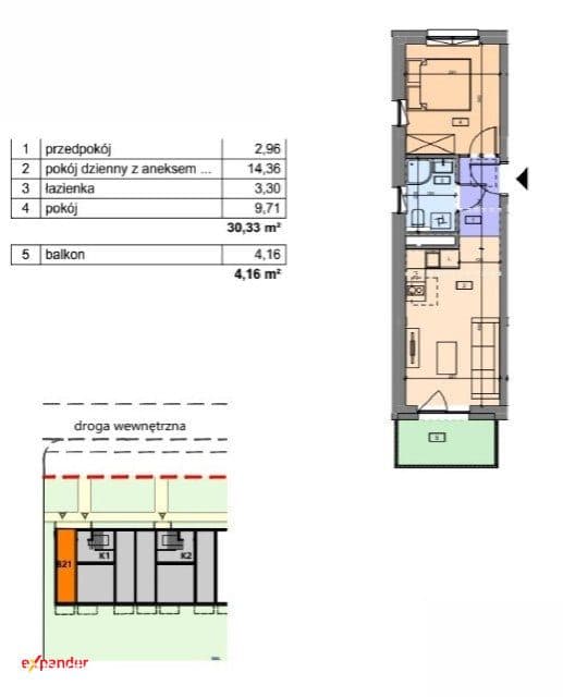 Na sprzedaż 2-pokojowe mieszkanie 30,33 m² | Iwiny pod Wrocławiem | Bez prowizji - zdjęcie 7