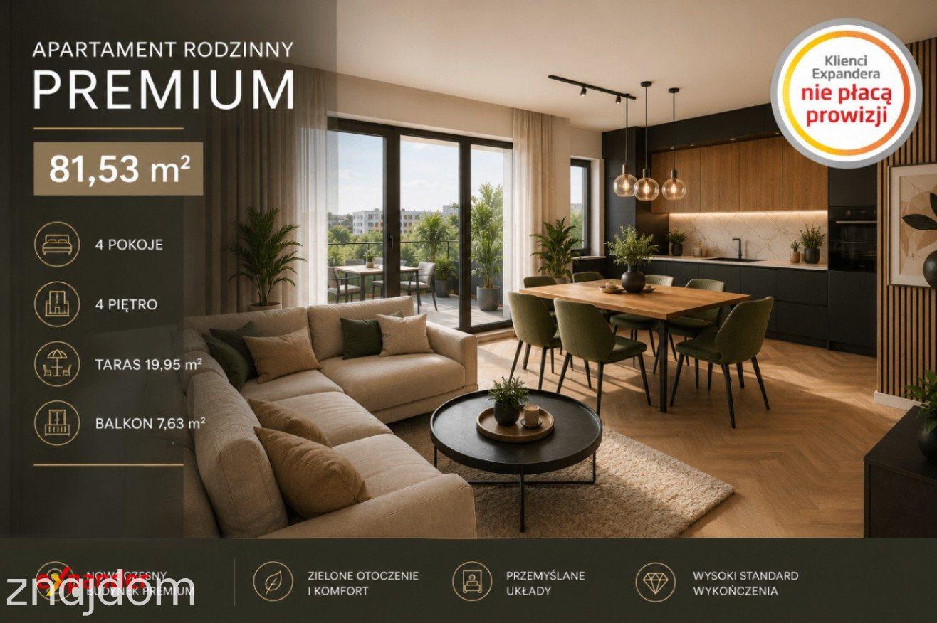 4 pokoje| Taras 19,95 m² + balkon 2 łazienki |Bez prowizji