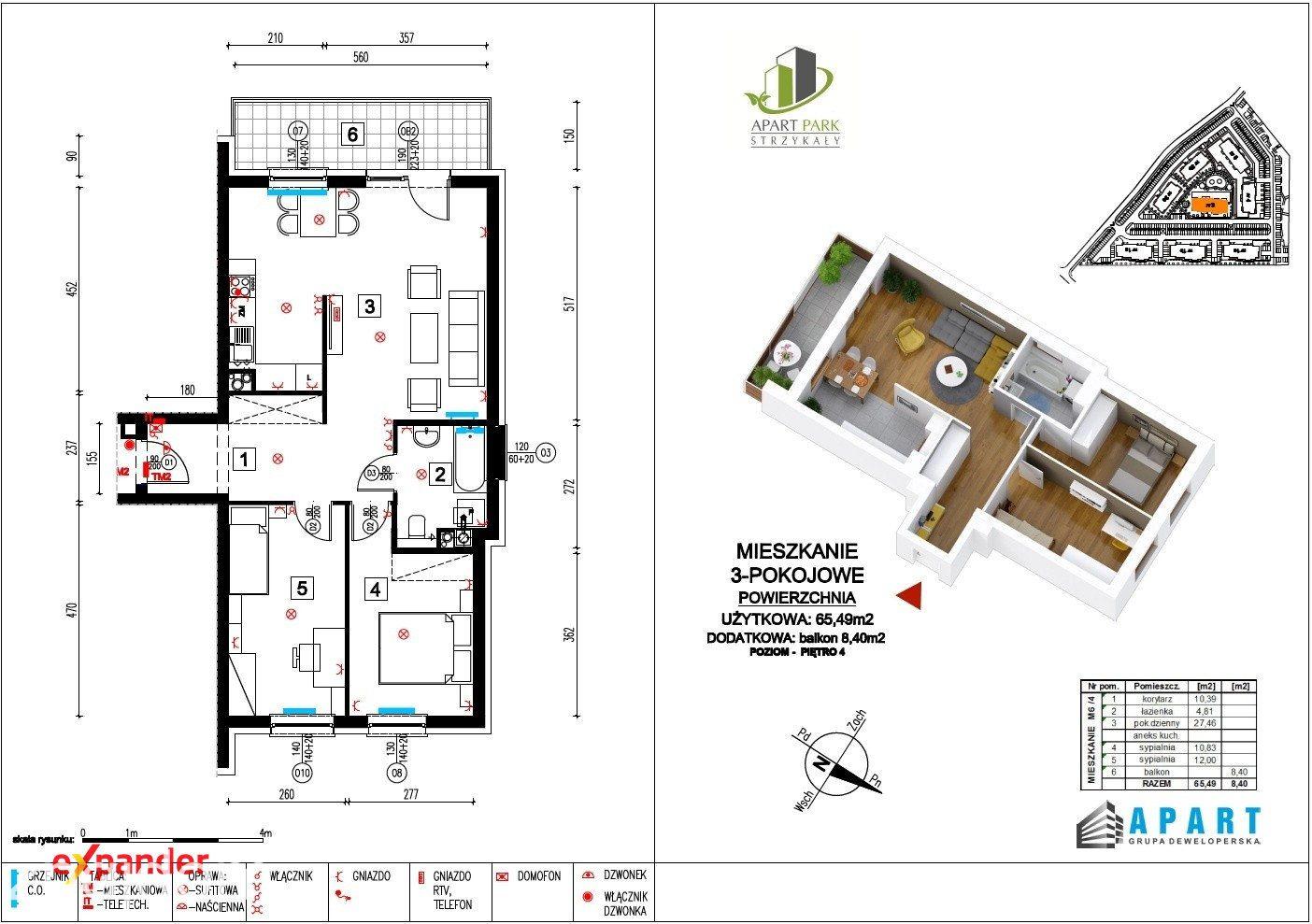 Mieszkanie Park Strzykały Śmidowicz 65.5m2 winda 3 pokoje wyposażone - zdjęcie 20