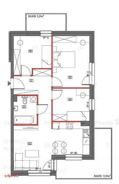 Mieszkanie 72 m² w Kątach Wrocławskich - 4 pokoje, dwa balkony. Dobre pod wynajem - zdjęcie 4