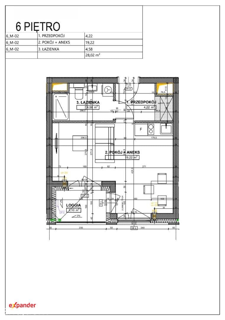 Nowoczesna kawalerka 29,44 m2 blisko Skytower Krzyki Centrum - zdjęcie 5