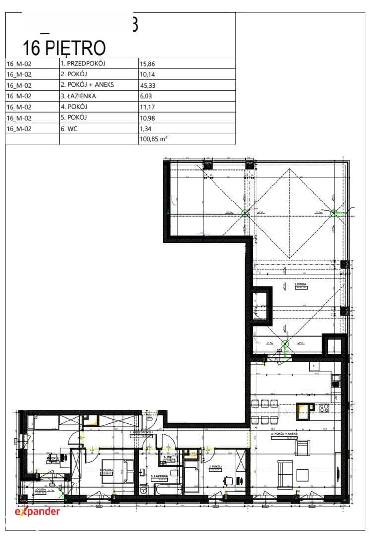 Wyjątkowy apartament na 16 p. 100,85 m² 4 pokoi obok Skytower - zdjęcie 6