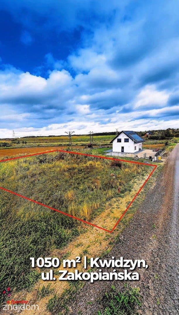 Działka budowlana 1050 m² | Kwidzyn | ul. Zakopiańska