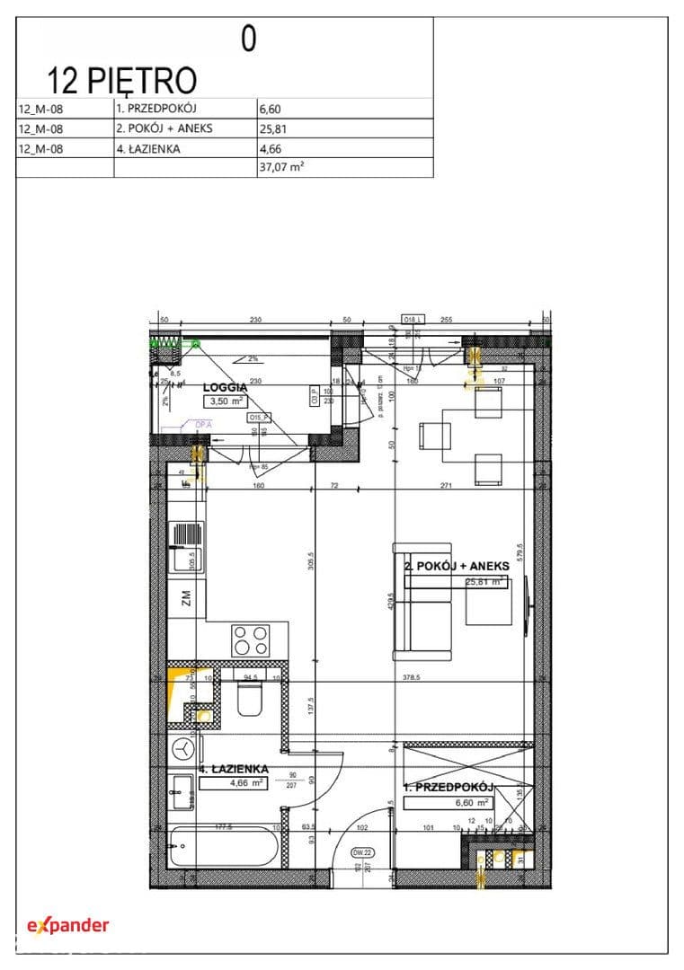 Nowe 1 - 2 pokojowe mieszkanie 37.30 m2 12 piętro obok Skytower - zdjęcie 7