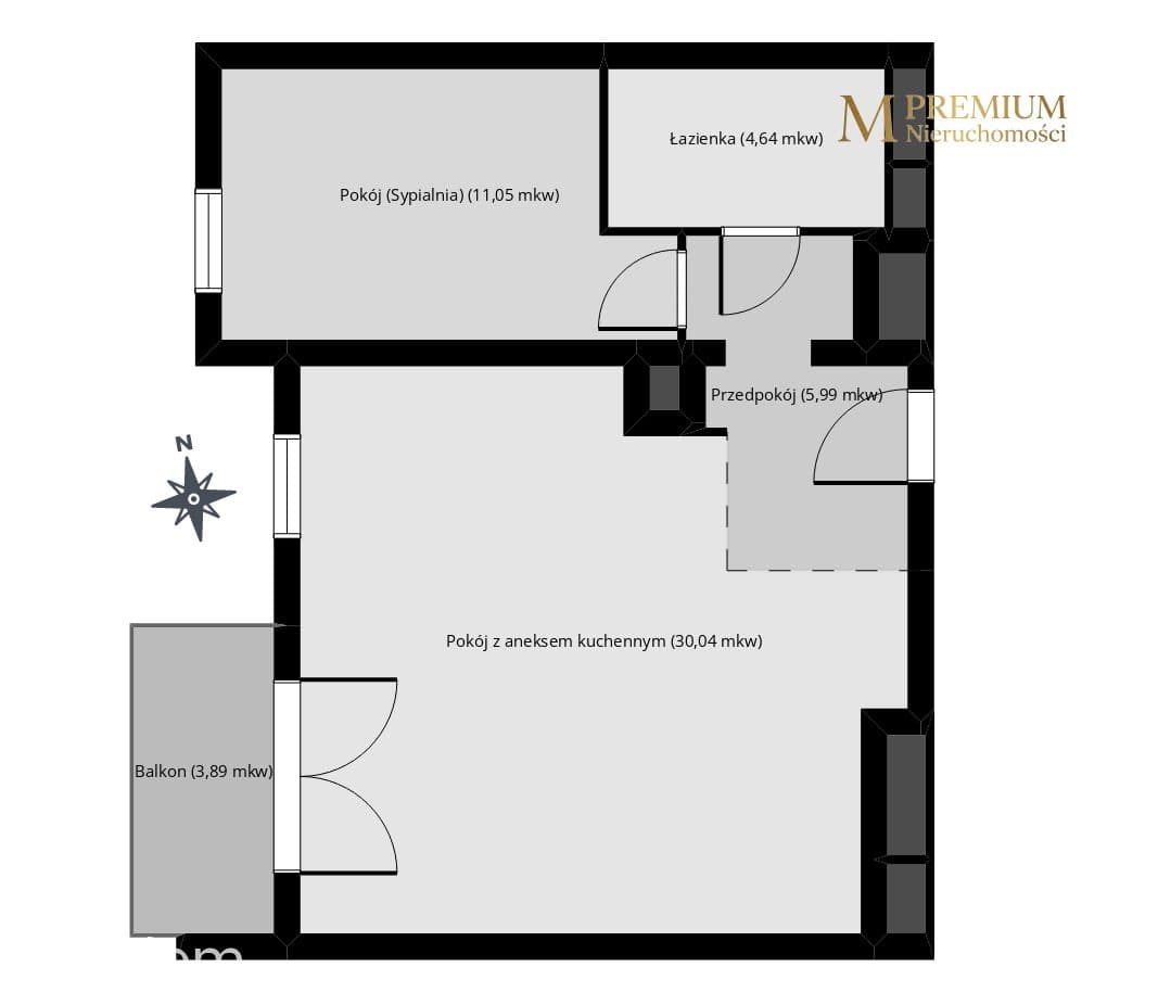 Salon z aneksem z klimą balkonem + 2 m. postojowe - zdjęcie 15