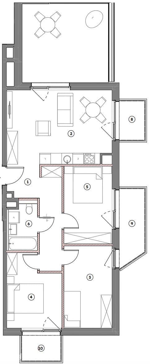 4 pokoje, 3x balkon, taras na Piątkowie, 0% - zdjęcie 2