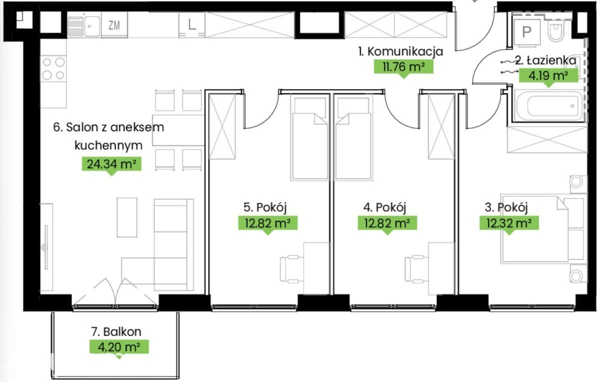 4 pokoje, balkon, zieleń, komunikacja 0% prowizji