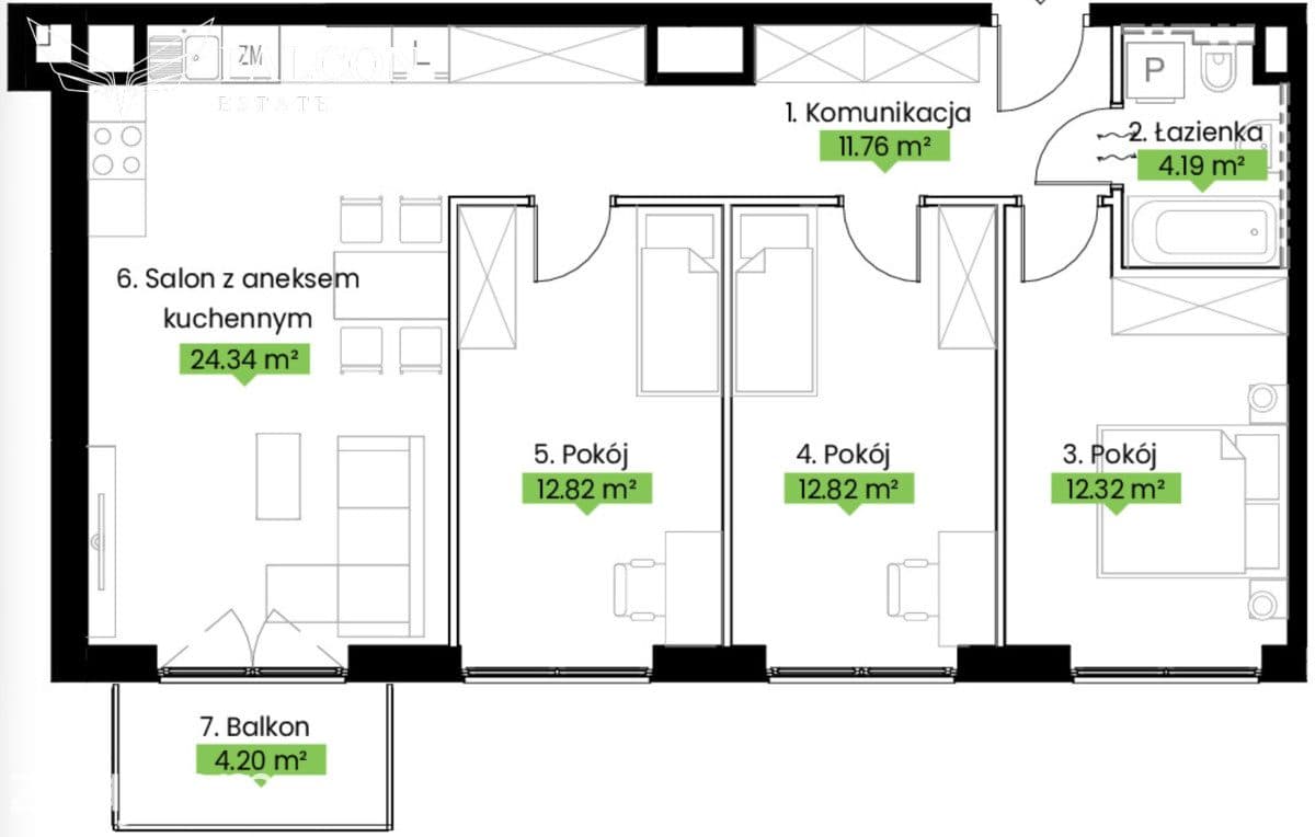 4 pokoje, balkon, zieleń, komunikacja 0% prowizji - zdjęcie 12
