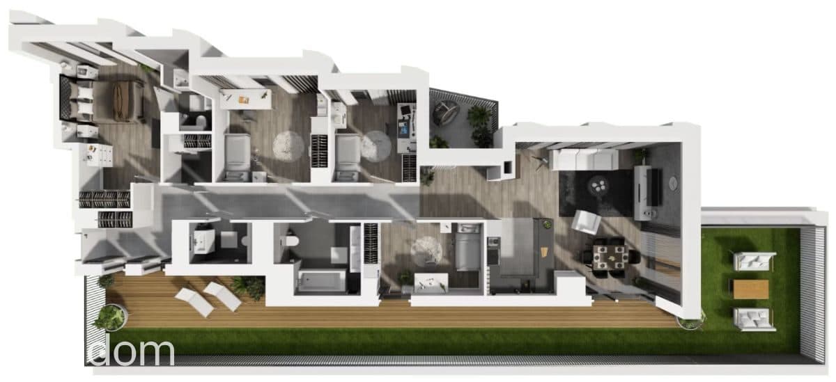 5 pokoi + taras i loggia w centrum Poznania, 0% - zdjęcie 15