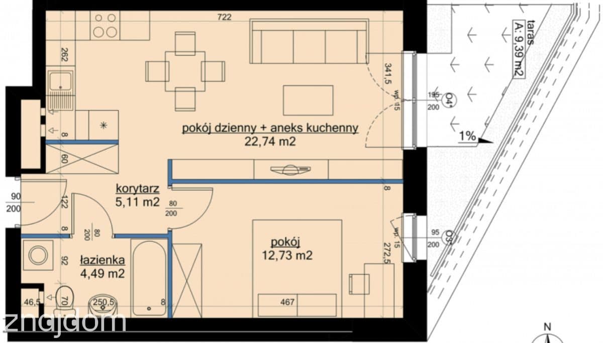 2 pokoje z tarasem, Winogrady. Bez prowizji! - zdjęcie 2