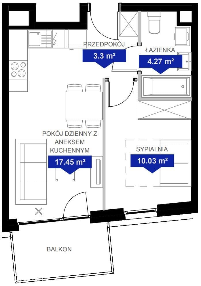 2 pokoje z balkonem w centrum Poznania, 0% - zdjęcie 2