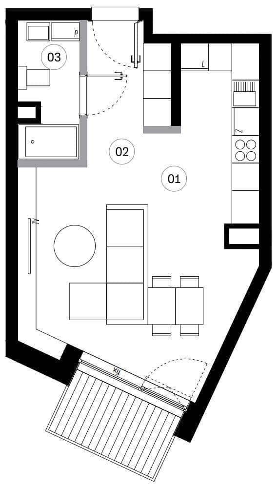 apartament z loggiom w centrum miasta, 0% - zdjęcie 2