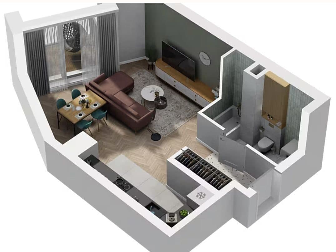apartament z loggiom w centrum miasta, 0% - zdjęcie 9