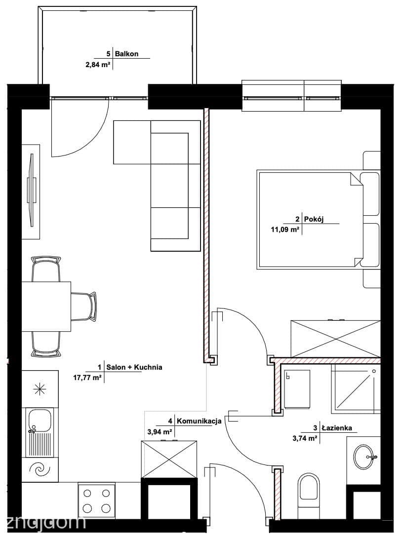2 pokoje, ustawne, balkon, zieleń, cisza, - zdjęcie 2
