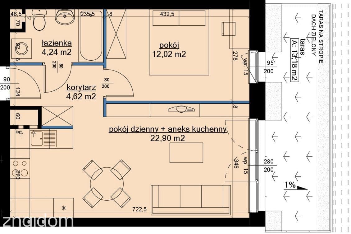 2 pokoje z dużym balkonem na Winogradach, 0% - zdjęcie 2