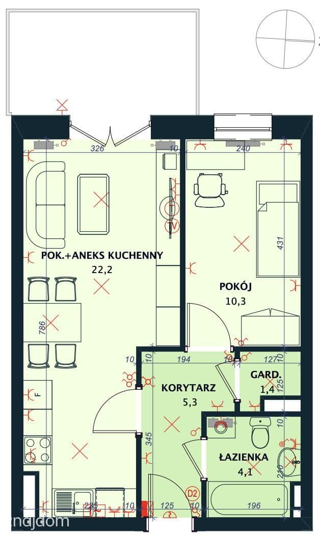 2 pokoje, balkon, ustawne, zieleń. Bez prowizji! - zdjęcie 2