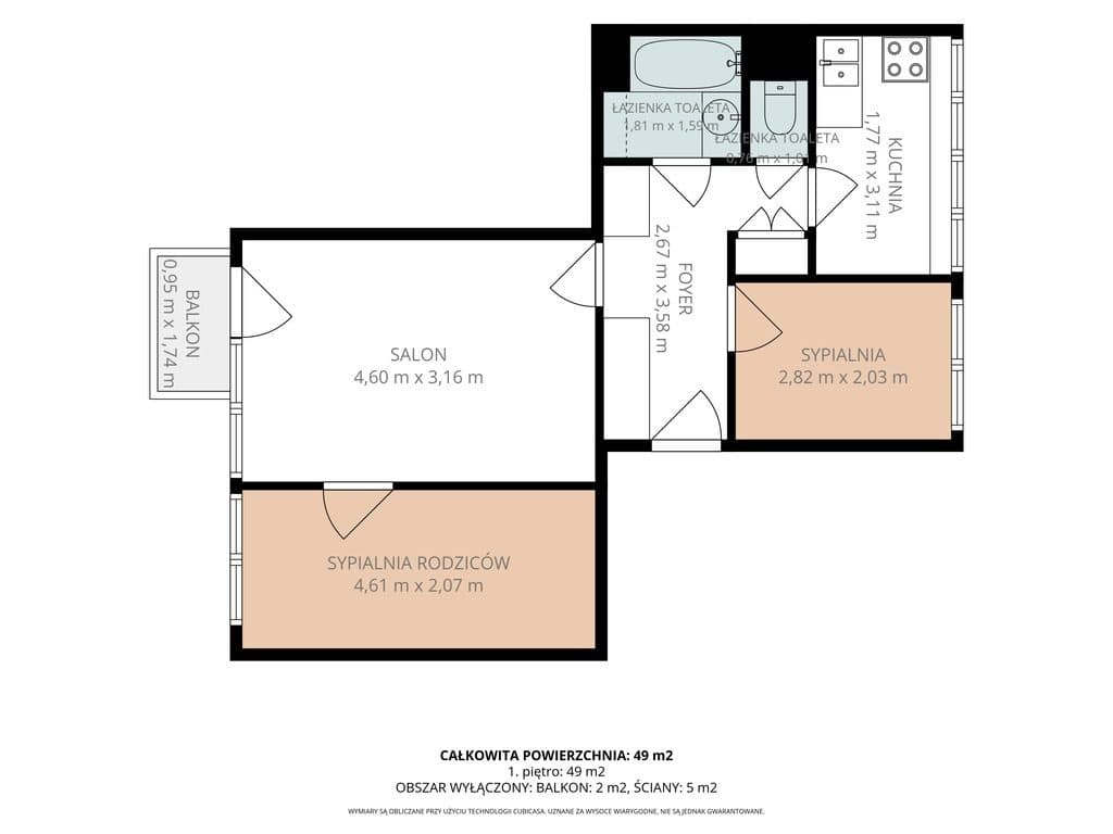 Zaprojektuj wymarzone 48m²! 3 pokoje, 2 piwnice - zdjęcie 3