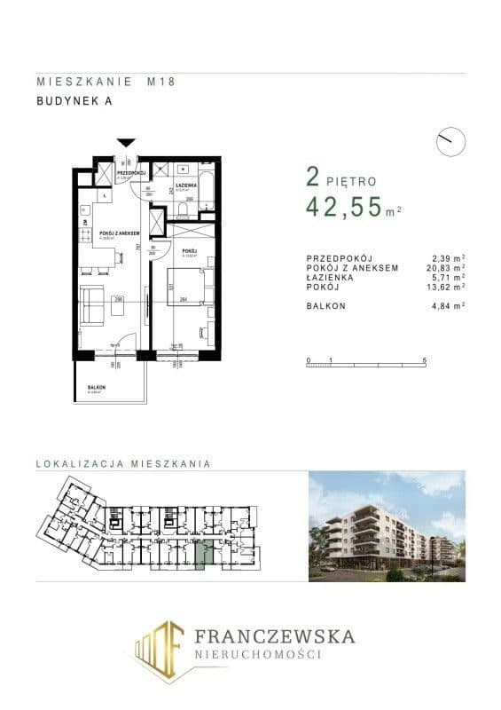 2-pokojowe mieszkanie na Węglinie 42,55m² - zdjęcie 10