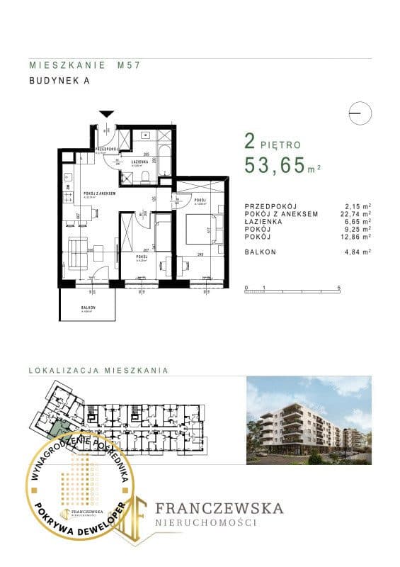 Mieszkanie deweloperskie o pow. 53,65 m2 Czuby - zdjęcie 3
