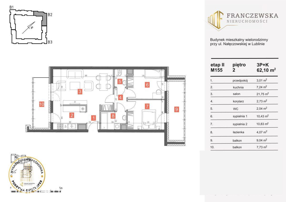 3 pokoje 62,10 m2 oddanie 2025 - zdjęcie 3
