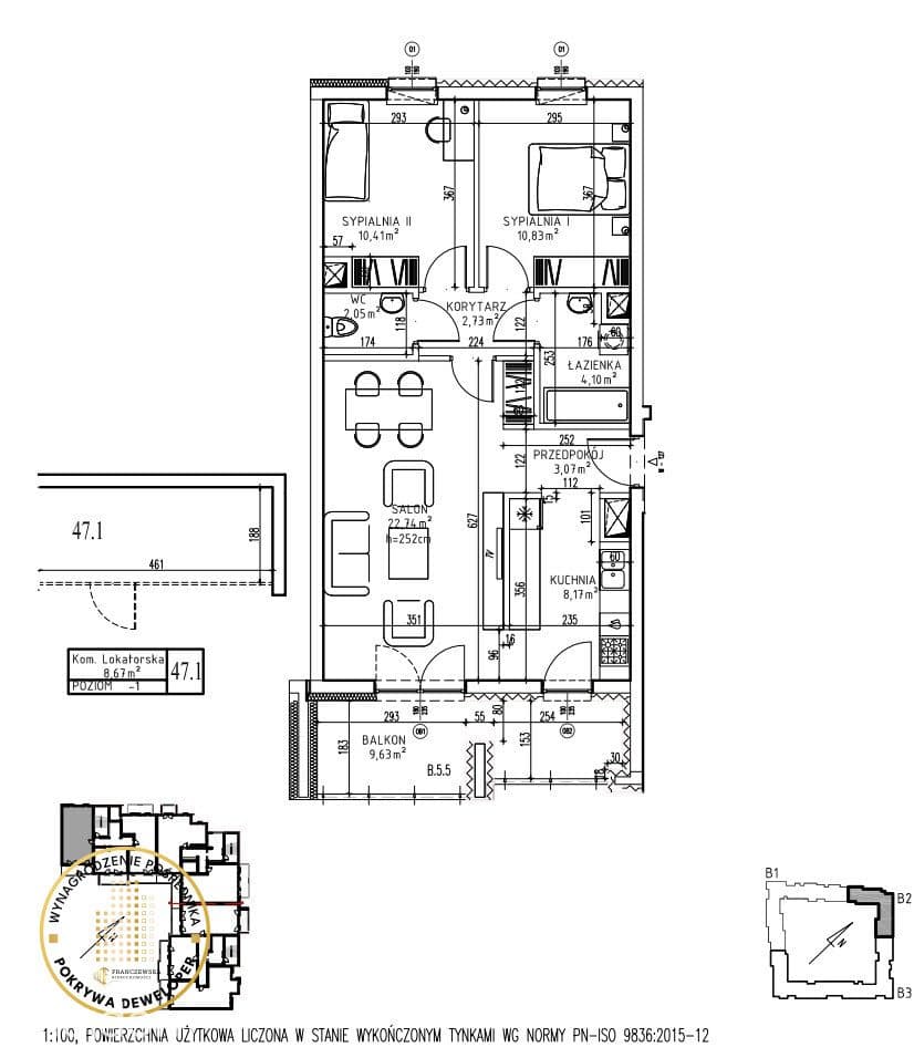 3 pokoje 64,10 m2 inwestycja zrealizowana - zdjęcie 2
